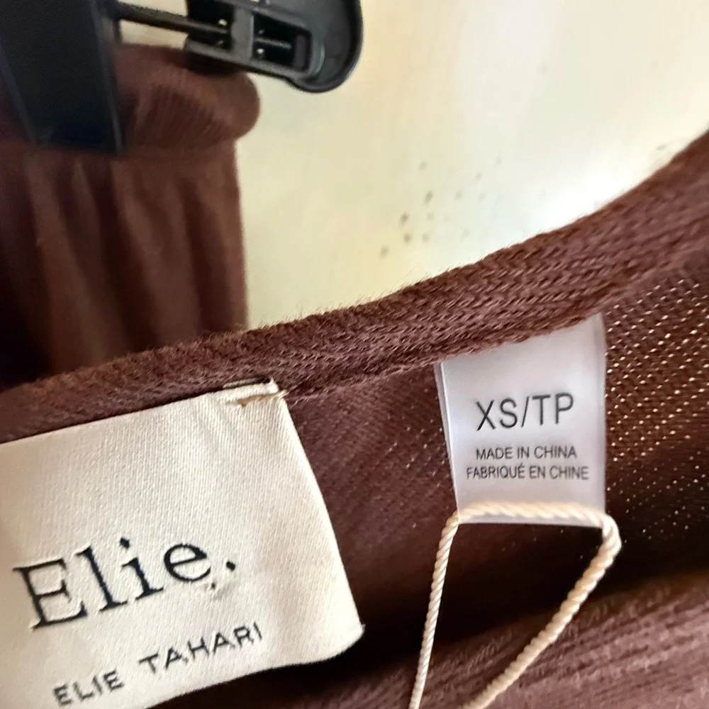 Elie Tahari Brown Ribbed Pajama Set - Picture 7 of 12